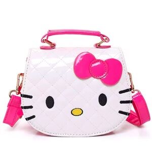 Hello Kitty Cutie Quilted Pink and White Crossbody Mini Bag 💕